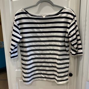 J.Crew Structured Boatneck T-Shirt In Navy Stripe size Small